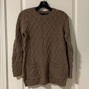 Cross Knit Taupe Sweater